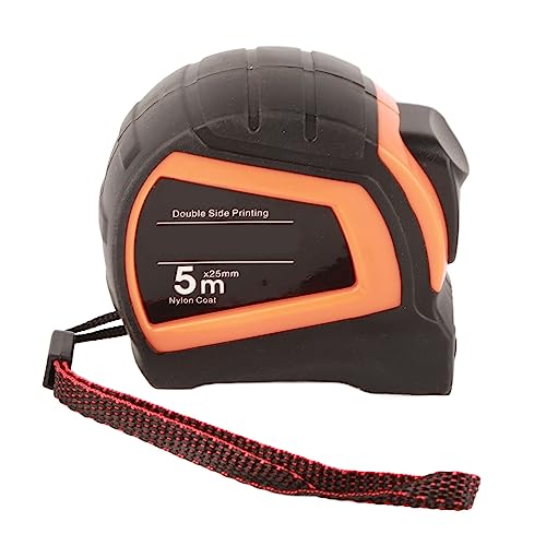 スチール巻尺 ABS ブラック オレンジ セルフロック マット スプレー表面 木工ツール 精度 1mm 木工建設 DIY プロジェクト用 長さ 5 メートル 16.4フィート