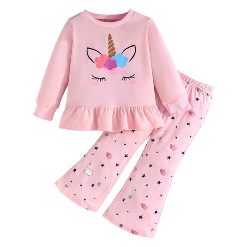 Pilipulu Conjunto Niña de Sudadera y Leggings para Niñas Ropa de 2 Piezas Camiseta Manga Larga 2 años