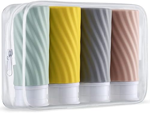 Owlyee 3oz Travel Bottles, Empty Squeeze Toiletries, Tsa Liquid Container, Leak Proof Traveling Size for Shampoo, Conditioner, Lotion (4PCS)