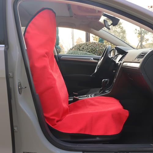 Image of Car Seat Cover Protector Front Seats,for Gym Workout,Running,Swimming,Beach and Hiking,Waterproof Sweat Towel Bucket Seat Covers for Cars SUV Trucks (Red, 2Pcs)