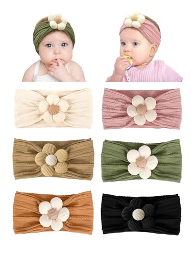 Image of ZURLEFY Stretchy Baby Girl Headbands Bows, Infant Headband Bows for Baby Bonnet Newborn Head Wraps Toddler Unisex (03H-16)
