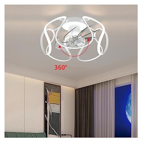 Ventilateur de plafond LED blanc avec télécommande pour salon