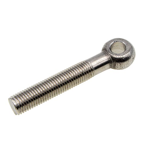 Image of M16 x 100mm Eye Bolts 304 Stainless Steel Machinery Shoulder Lifting Screws Silver Tone, 2Pcs