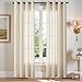 Linen Textured Curtains for Bedroom 84 inch Length Flax Linen Blend Textured Curtain Panels Window Curtain Drapes for Living Room Crude 2 Panels