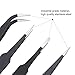 6PCS Precision Tweezers Set, Upgraded Anti-Static Stainless Steel Curved of Tweezers, for Electronics, Laboratory Work, Jewelry-Making, Craft, Soldering, etc, by kaverme.