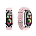 Greetuny Pulsera de Fitness Banda Inteligente rastreador podómetro IP67 Impermeable Bluetooth Pulsera Inteligente Monitor de Ritmo cardíaco Relojes (Plata Oro)