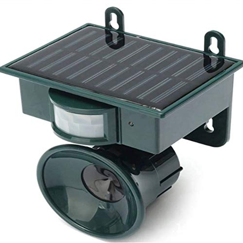 KTSM-Stop-T Expulsor de Aves Tiempo al Aire Libre de Carga Solar Hangable ultrasónicos de Aves exterminadores de plagas repelentes de frecuencia Variable con Gancho Apto para Granja (Color : Black)