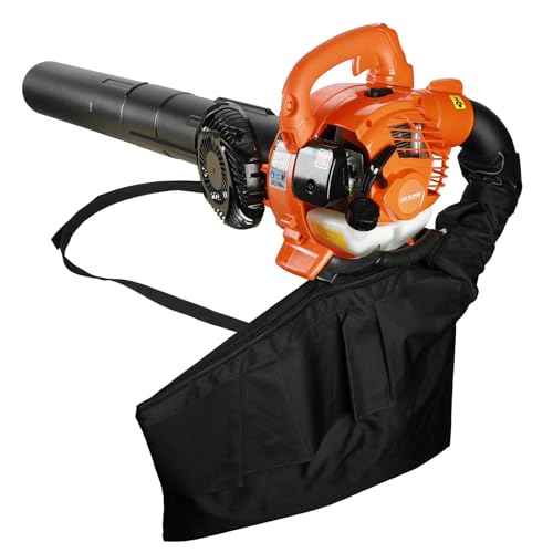 Eoweiot Soplador y aspiradora de Hojas, soplador de jardín portátil, Potente soplador de jardín de 5500 W, Control de 6 velocidades, práctico soplador y aspiradora.