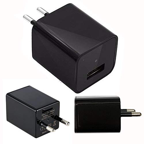 Carregador Universal com Câmera Espiã, Gravação Contínua, HD, Sensor de Movimento 32GB