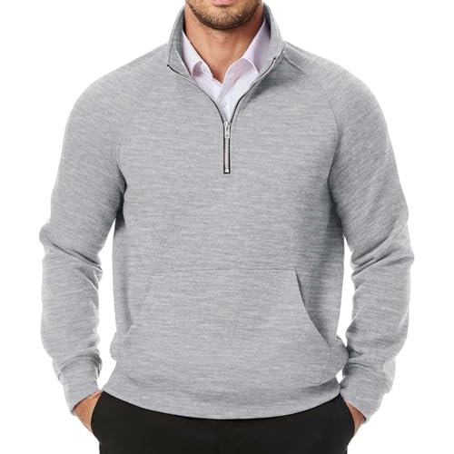 Sudadera con cremallera para hombre, polos de manga larga con media cremallera, suéter con cuello solapa, de manga larga, para exteriores, suéteres deportivos para hombre, para otoño e invierno