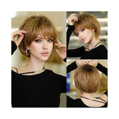 Perruque blonde ombrée pour fêtes et soirées élégantes entre amis