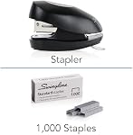 Swingline Tot Stapler with Built-in Staple Remover, Pre-Packed with 1000 Swingline Standard Staples, 12-Sheet, Mini Stapler, Black (7471179141B-23)