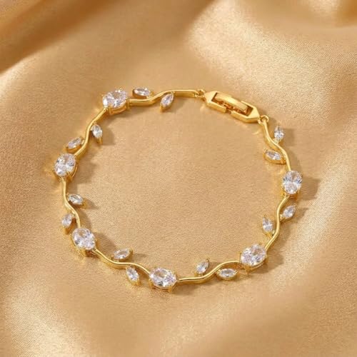 Image of SALTY Tulip Bracelet for Women Anti Tarnish | Fancy Floral Bracelet | Jewellery Gifts | Hand Band | Fashion Accessories for Girls | Minimal Jewelry Design | Gift for Rakhi | Gift for Diwali, Christmas, Marriage, Birthday