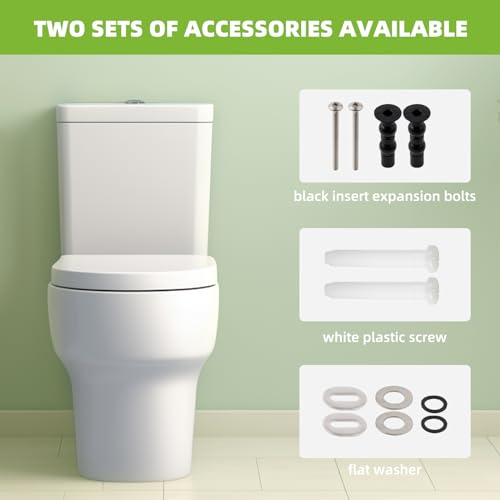 Image of Round Toilet Seat Soft Close, 16.5 inch Standard Round Toilet Lid, Cotton White | Universal Toilet Replacement Compatible with TOTO /Kohler /Gerber /American Standard, 2-pack Toilet Bolts and Nuts