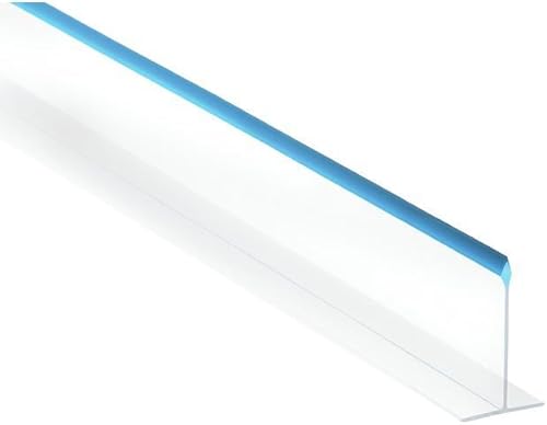 Miniatura 2 de Divisor de estante divisor de mariscos transparente con ribete azul en forma de T - 30 pulgadas de largo x 5 pulgadas de alto