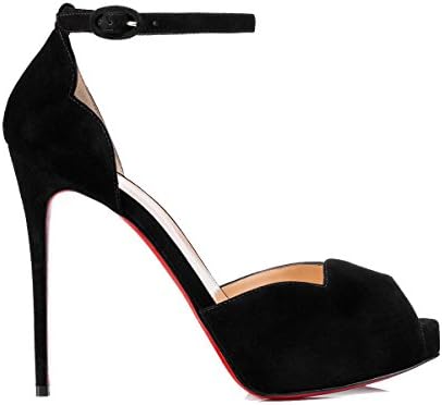 Christian Louboutin Women's 3171054BK01 Black Suede Sandals