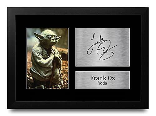 HWC Trading FR A4 Frank Oz Star Wars Yoda Cadeaux Imprimé Signé Autographe Photo pour les fans de cinéma - A4 Encadré