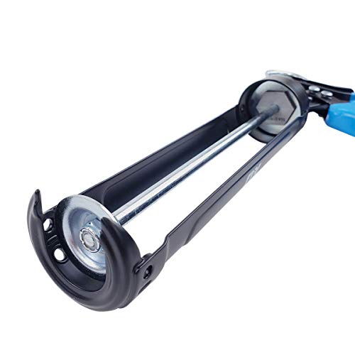 OX Tools Pro 10 oz Caulk Gun 12:1 Thrust Ratio, Release Mechanism to Reduce Flow, Built in Poker, Rubber Handle (OX-P044410)