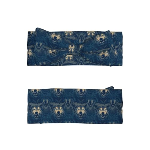 Cool Wolf Blue Eyes Print Baby Girl Bows Headbands Baby Girls Newborn Headbands Infant Toddlers 0-6 Months2