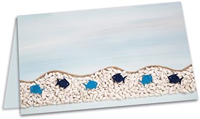 Logbuch-Verlag 24 Kleine Fische Papiertüten – Blaue Gastgeschenktüten 9x15x3,5 Cm