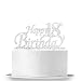 INNORU Happy 18th Birthday Cake Topper - 18 Happy Birthday Silver Glitter Party Cake Decorations