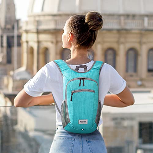 Image of G4Free 10L /15L Hiking Backpack Lightweight Packable Hiking Daypack Small Travel Outdoor Foldable Shoulder Bag, Aqua, 10L, Minimalist
