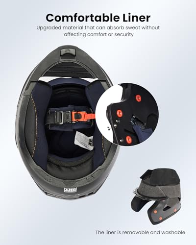 Ilm JK-906-MB-L Motorcycle Modular Full Face Helmet Flip Up Dual Visor Motorbike Moped Street Bike Racing thumb #4
