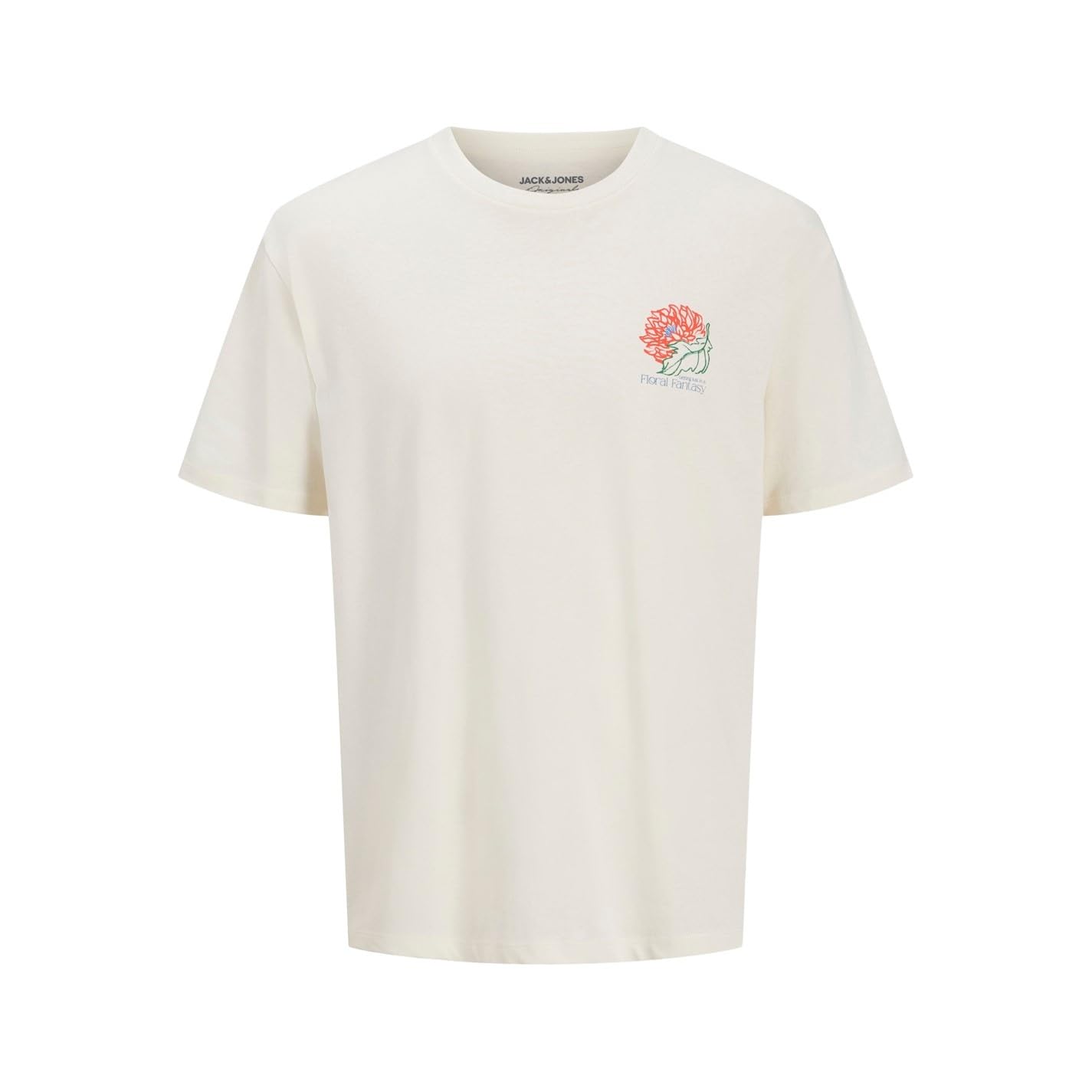 JACK & JONES Mens Crew Neck T-Shirt Egret S