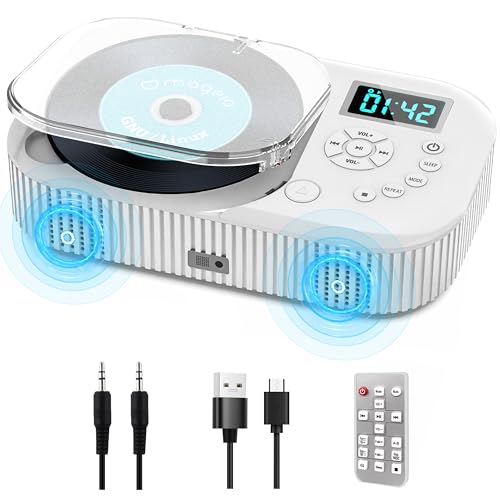 2000mAh Rechargeable CD Player Portable with Speakers, Radio CD Players for Home/Car with Remote Control,Portable CD Player with Bluetooth 5.3,FM Radio, Anti Skip,Support AUX/USB, Headphone Jack 2000mAh Rechargeable CD Player Portable with Speakers, Radio CD Players for Home/Car with Remote Control,Portable CD Player with Bluetooth 5.3,FM Radio, Anti Skip,Support AUX/USB, Headphone Jack