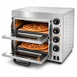 VonVVer Kommerzieller Pizzaofen 14-Zoll mit 50-350°C & 60min Timer