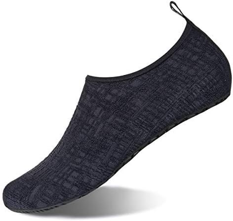 Womens and Mens Water Shoes Barefoot Quick-Dry Aqua Socks for Beach Swim Surf Yoga Exercise (Gold Edge/Black,