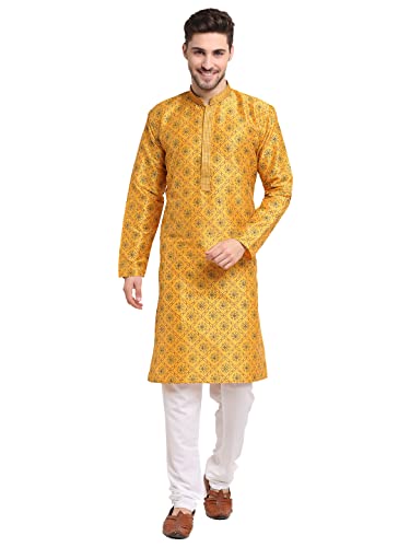 Image of Jompers Mens Coller Embroidered Printed Kurta Pyjama.