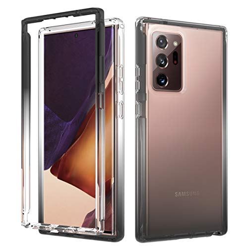iMangoo Funda Samsung Galaxy Note 20 Ultra, Transparente 2 en 1 Carcasa Dura PC Bumper y Silicona TPU Suave Resistente Cuerpo Completo Cubierta Protectora para Samsung Galaxy Note 20 Ultra Negro