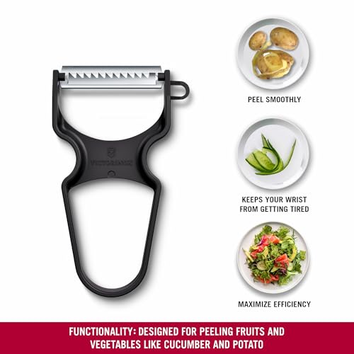 Image of Victorinox, Multipurpose Rapid Peeler /Vegetable Scrapper, Julienne Edge, Black, Swiss Made (6.0934.3),0.4 in