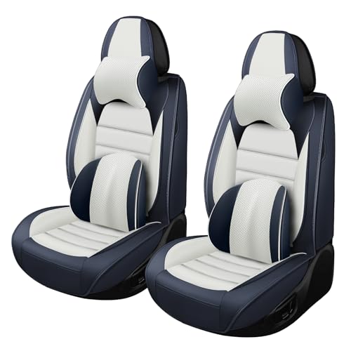 Image of Car Seat Covers for Ford F-150 F-250 F-350 XL XLT STX Lariat King Ranch Platinum Raptor Seat Covers 2007-2026, Waterproof Seat Protectors(Luxury 2 Seats /Black&White)