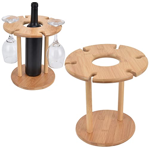 Mumusuki Arbeitsplatten-Weinglasregal, Bambus-Weinglasständer, Moderner Minimalistischer Weinflaschenhalter für die Wohnzimmerküche
