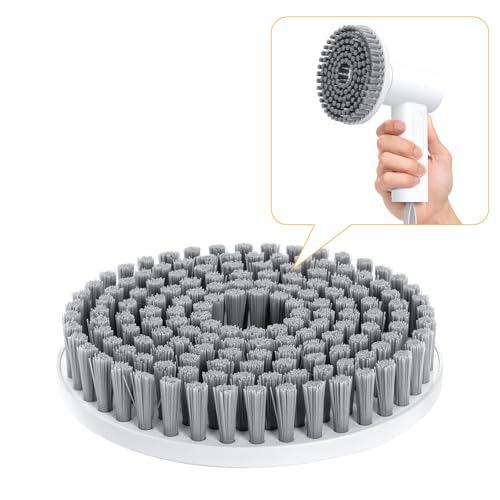 Image of Large Flat Brush Heads for Electric Spin Scrubber Cleaning Floors, Tiles, Countertops, Walls