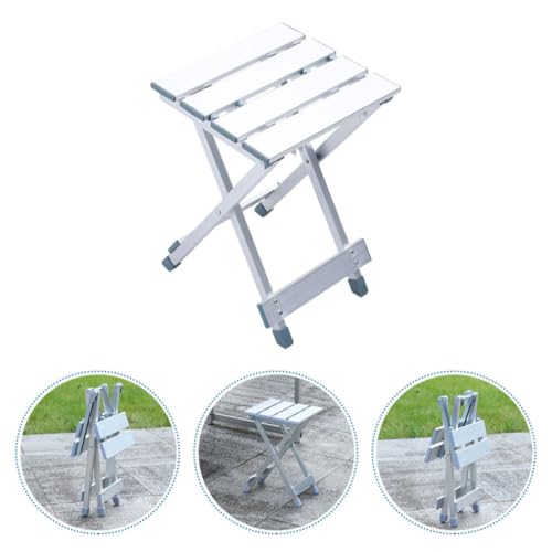 Tabouret pliant et chaise pliante alu argenté de camping extérieur - 8