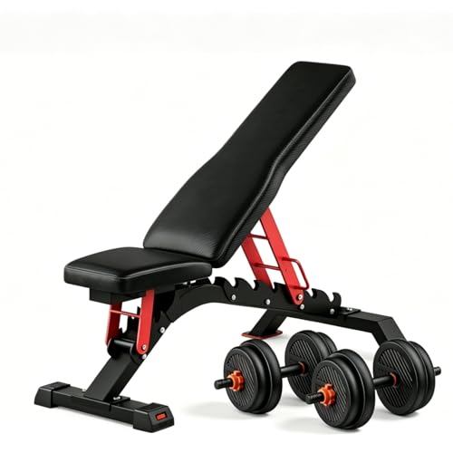 Image of FEIERDUN Adjustable DumbbellSet with bench for Full Home Gym