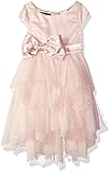 Biscotti Little Girls Princess Party Dress With Netting Skirt And Charmeuse Bow, Pink, 4