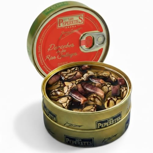 LOS PEPERETES Percebes al Natural 120 g | Lata Marisco Gallego Gourmet | Elaboración Artesanal | Conserva Premium de las Rías Gallegas | Sabor Puro del Atlántico