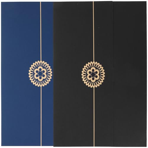 DOITOOL 2個 証書カバー ドキュメント保護ファイル 卒業証書ホルダー 紙製証明書フォルダー 深藍 黒色エレガントデザイン オフィス 家用適合