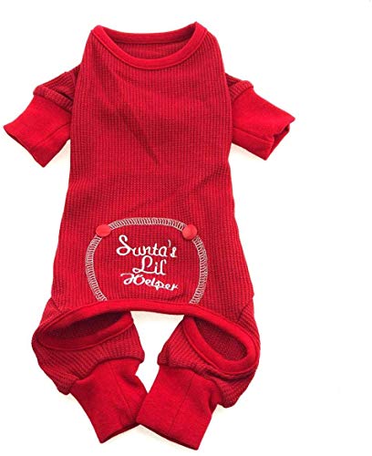 Doggie Design Santa's Lil Helper Embroidered Dog Pajamas, X-Small #TOP15