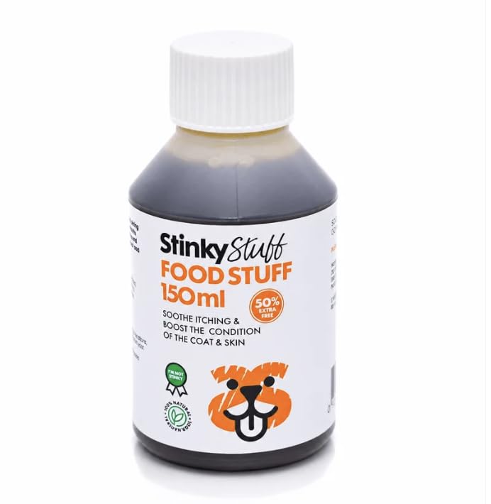 Stinky Stuff Food Stuff for Dogs – Natural Daily Skin & Coat Support Oil – Helps Support Itchy, Dry & Sensitive Skin (150ml)