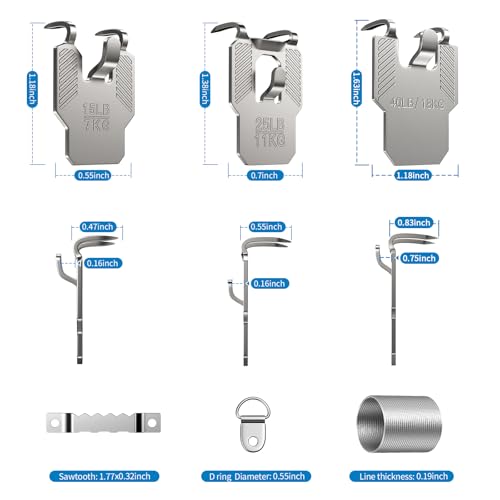 Image of 111Pcs 15 25 40 LB Picture Hanging Hooks for Drywall Kit No Damage | Wall Picture Hangers Claw Hardware Tool Free Heavy Duty Wall Hanger for Room Office Mirror Photo Poster Frame Decor