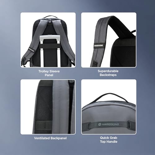 Image of HARISSONS Prizma Laptop Backpack | 35L | Durable & Travel-Ready | Elevated Laptop Protection | Office, Travel & Daily Commute