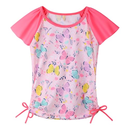 Image of Girls Rash Guard 2 Pieces Bathing Suit UPF50+ Swimsuit with Swimming Skirt Swimwear 2-14Y