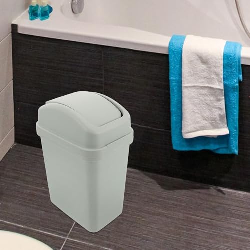 Caneca de basura doméstica Healeved 6l con tapa abatible azul miniatura 4