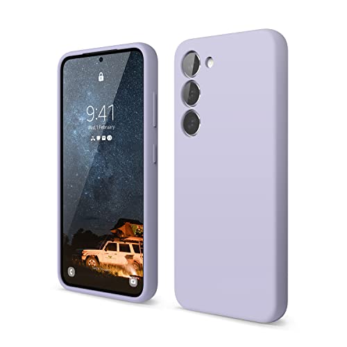 Image of elago Compatible with Samsung Galaxy S23 Case, Liquid Silicone Case, Full Body Protective Cover, Shockproof, Slim Phone Case, Anti-Scratch Soft Microfiber Lining, 6.1 inch (Lavender)