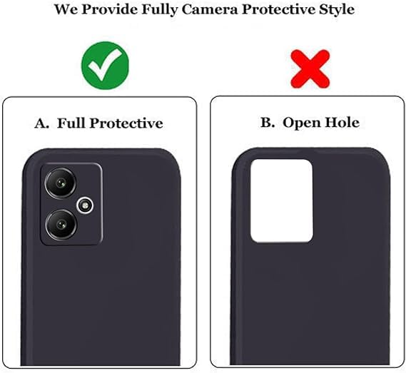 Image of A rtistque Liquid Silicone Back Cover Case for Mi Redmi 13C 5G / Poco M6 5G Shockproof TPU Soft Flexible with Camera Protection - Black